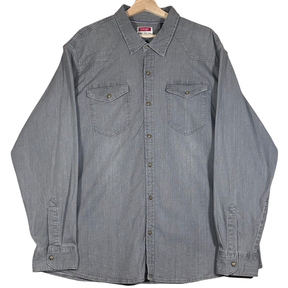 Wrangler Men's 2XL Casual‎ Button Shirt Workwear Cotton Blend Easy Care
